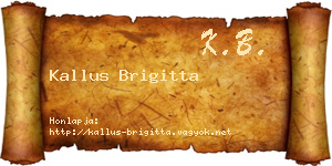 Kallus Brigitta névjegykártya